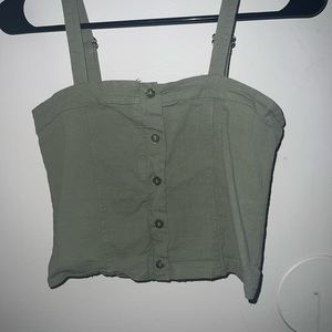 Green button up shirt